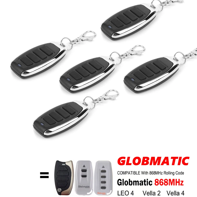 5PCS Globmatic Vella 2 4 LEO 4 868MHz Gate Remote Control Rolling Code Garage Door Opener Remote Control