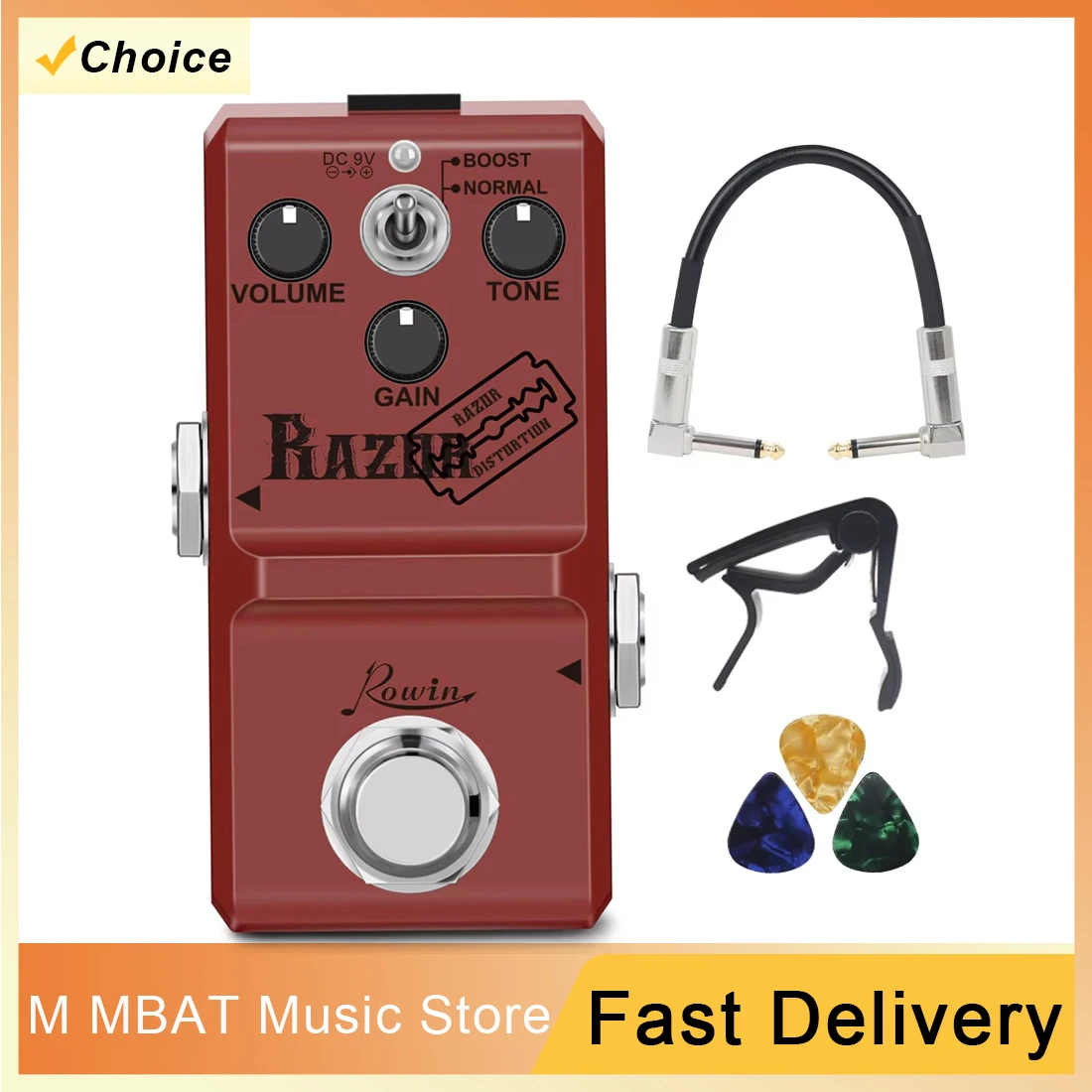 ROWIN Classic Heavy Metal Tones Mini Pedal True Bypass Electric Guitar Effect Pedal Razor Guitar Distortion Effect Pedal
ROWIN Classic Heavy Metal Tones Mini Pedal True Bypass Electric Guitar Effect Pedal Razor Guitar Distortion Effect Pedal