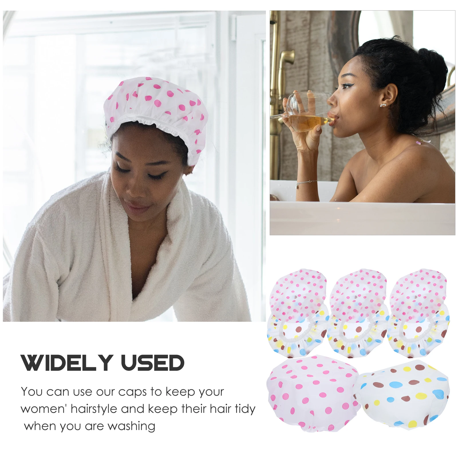 8pcs Waterproof Shower Caps Dot Reusable Plastic Bath Hats Hair Washing Protection Skincare Beauty Routine Dots Printing
8pcs Waterproof Shower Caps Dot Reusable Plastic Bath Hats Hair Washing Protection Skincare Beauty Routine Dots Printing