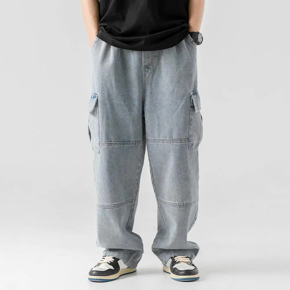 Men Denim Pants Adjustable Drawstring Design Washed Fabric Denim Trousers Pockets Loose Solid Color Baggy Jeans Casual Pants
Men Denim Pants Adjustable Drawstring Design Washed Fabric Denim Trousers Pockets Loose Solid Color Baggy Jeans Casual Pants