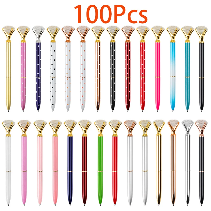 100Pcs Diamond Pens Large Crystal Diamond Ballpoint Pen Bling Metal Ballpoint Pen Office and School
100Pcs Diamond Pens Large Crystal Diamond Ballpoint Pen Bling Metal Ballpoint Pen Office and School
