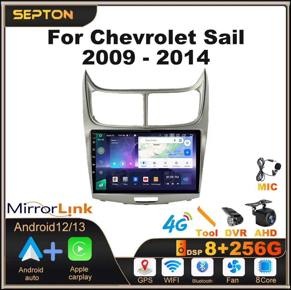 SEPTON Android 12 Car Stereo Radio for Chevrolet Sail 2009 - 2014 8+128G GPS CarPlay 2Din Wifi Head Unit 8core Android Auto BT
SEPTON Android 12 Car Stereo Radio for Chevrolet Sail 2009 - 2014 8+128G GPS CarPlay 2Din Wifi Head Unit 8core Android Auto BT