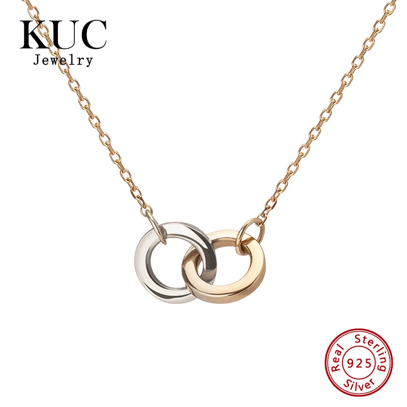 Korean Minimalist 925 Sterling Silver Fine Jewelry Two-Tone Connection Necklace Rings Crossed Pendant Necklaces for Women
Korean Minimalist 925 Sterling Silver Fine Jewelry Two-Tone Connection Necklace Rings Crossed Pendant Necklaces for Women