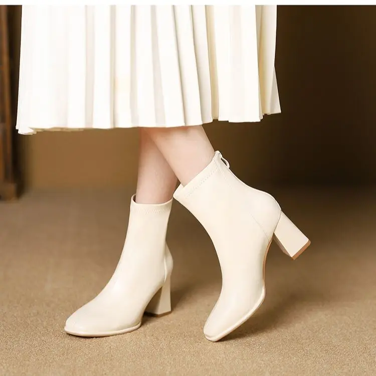 New women's boots with high heels, square toe, back zipper, spring and autumn single boots, women's thick heel boots
New women's boots with high heels, square toe, back zipper, spring and autumn single boots, women's thick heel boots