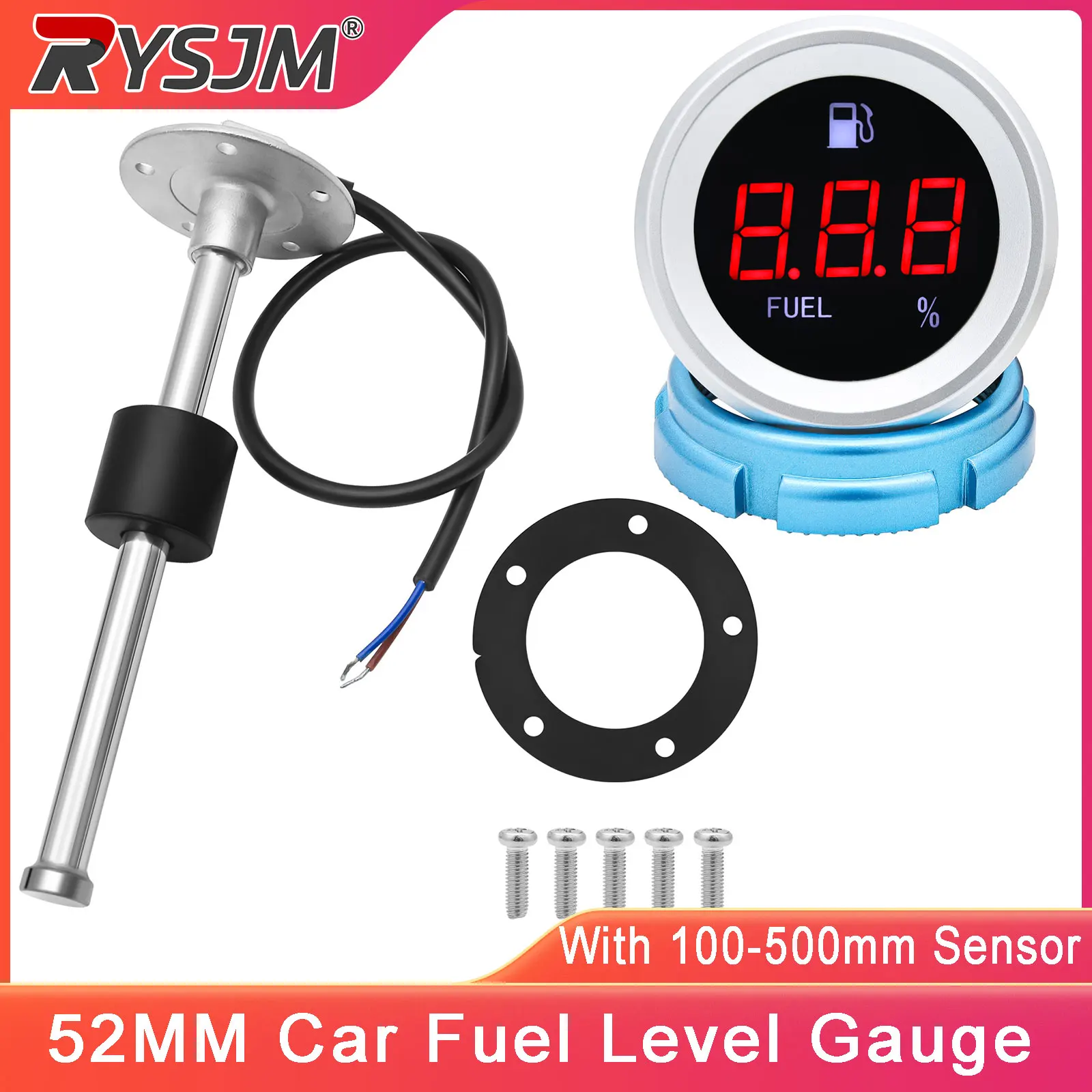 Digital Meter Car Fuel Level Gauge Meter With 0-190Ohms Fuel Float Level Sensor 100-500MM For 12V 24V Car Boat Marine Universal
Digital Meter Car Fuel Level Gauge Meter With 0-190Ohms Fuel Float Level Sensor 100-500MM For 12V 24V Car Boat Marine Universal