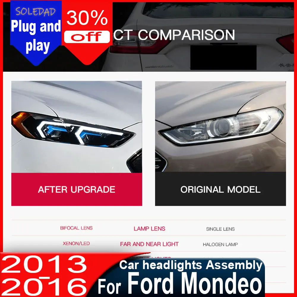 Car Front Lights For Ford Fusion Headlights 2013-2016 Mondeo LED Headlight Dynamic Signal DRL Modified Accessories Plug and play
Car Front Lights For Ford Fusion Headlights 2013-2016 Mondeo LED Headlight Dynamic Signal DRL Modified Accessories Plug and play