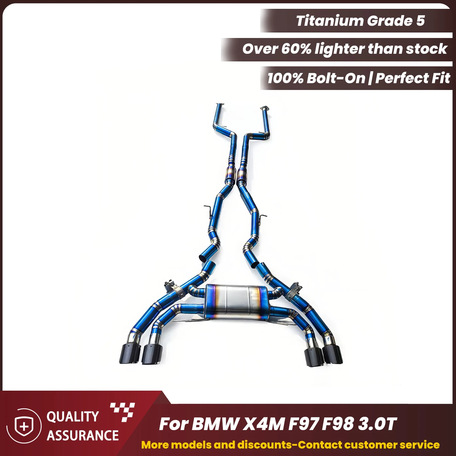 ECCF Valvetronic Titanium Catback Exhaust For BMW X4M F97 98 3.0T Aggressive Exhaust Sound Performance Upgrade Easy Installation
ECCF Valvetronic Titanium Catback Exhaust For BMW X4M F97 98 3.0T Aggressive Exhaust Sound Performance Upgrade Easy Installation