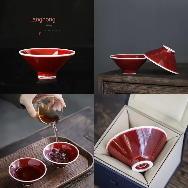 【CHIMU HOME】 Handmade Bamboo-Hat Style Cup for Jingdezhen Lang Black Yunhuatang Red Glaze Each Unique Masterpiece
【CHIMU HOME】 Handmade Bamboo-Hat Style Cup for Jingdezhen Lang Black Yunhuatang Red Glaze Each Unique Masterpiece