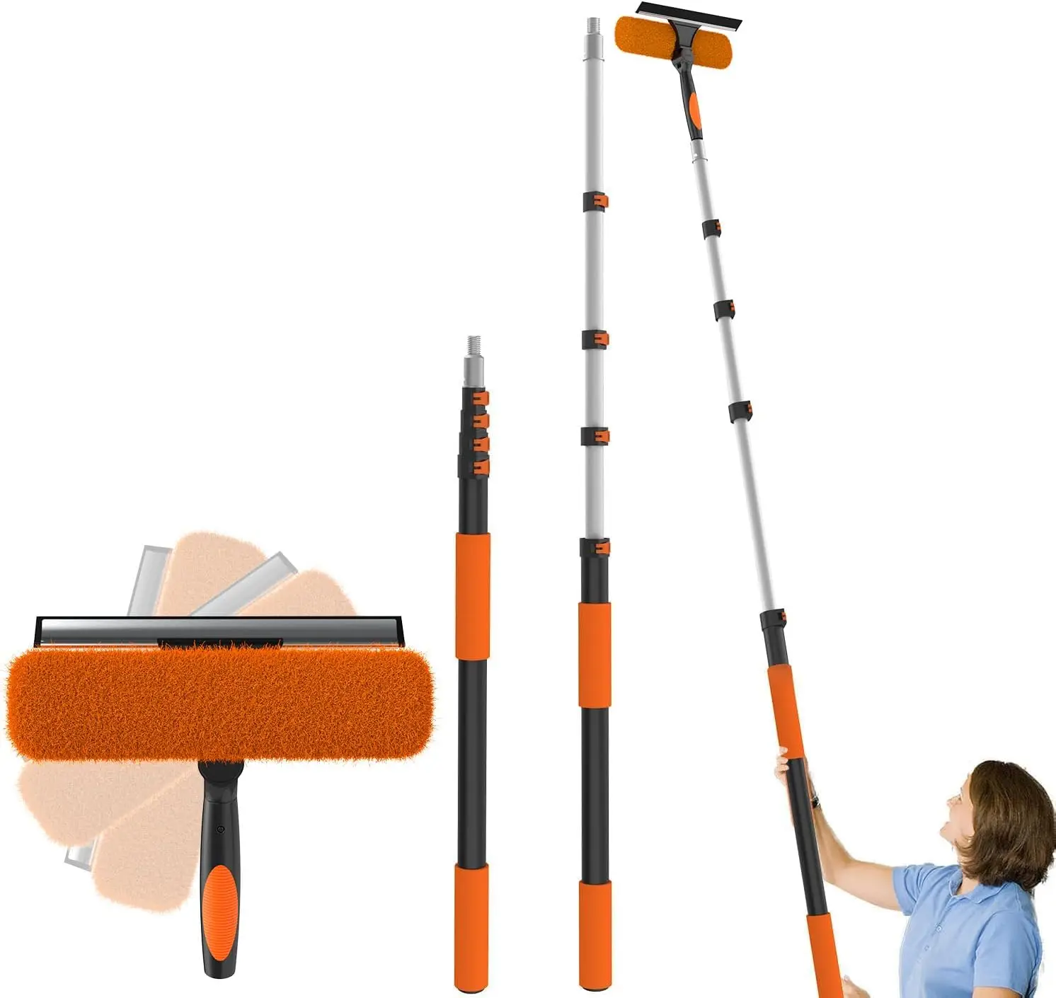 26Ft High Reach Squeegee for Window Cleaning Kit with 5 to 20 Foot Extension Pole, Extendable Window
26Ft High Reach Squeegee for Window Cleaning Kit with 5 to 20 Foot Extension Pole, Extendable Window