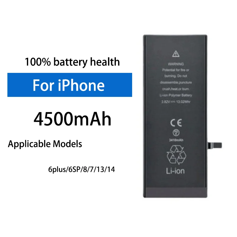 Сменная батарея большой емкости 4500 мАч для Apple iPhone 6, 6S, 6Plus, 6SP, 7, 8, 13, 14, встроенная батарея
Сменная батарея большой емкости 4500 мАч для Apple iPhone 6, 6S, 6Plus, 6SP, 7, 8, 13, 14, встроенная батарея