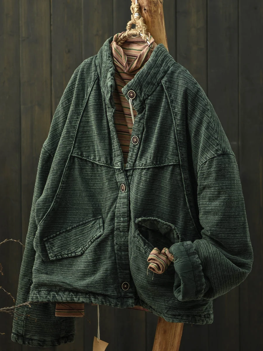 Thickened Cotton Linen Jacket with Stand Collar And Drop Shoulder Sleeves for Women Artistic Style Long Sleeve Winter Coat
Thickened Cotton Linen Jacket with Stand Collar And Drop Shoulder Sleeves for Women Artistic Style Long Sleeve Winter Coat