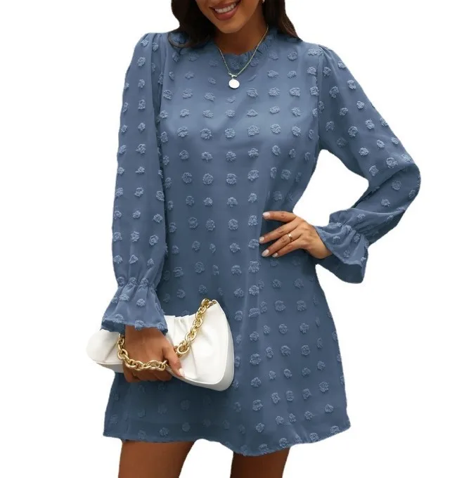 Весенне-осеннее американское европейское новое модное женское однотонное повседневное модное простое платье длиной выше колена с круглым вырезом и вышивкой
Весенне-осеннее американское европейское новое модное женское однотонное повседневное модное простое платье длиной выше колена с круглым вырезом и вышивкой