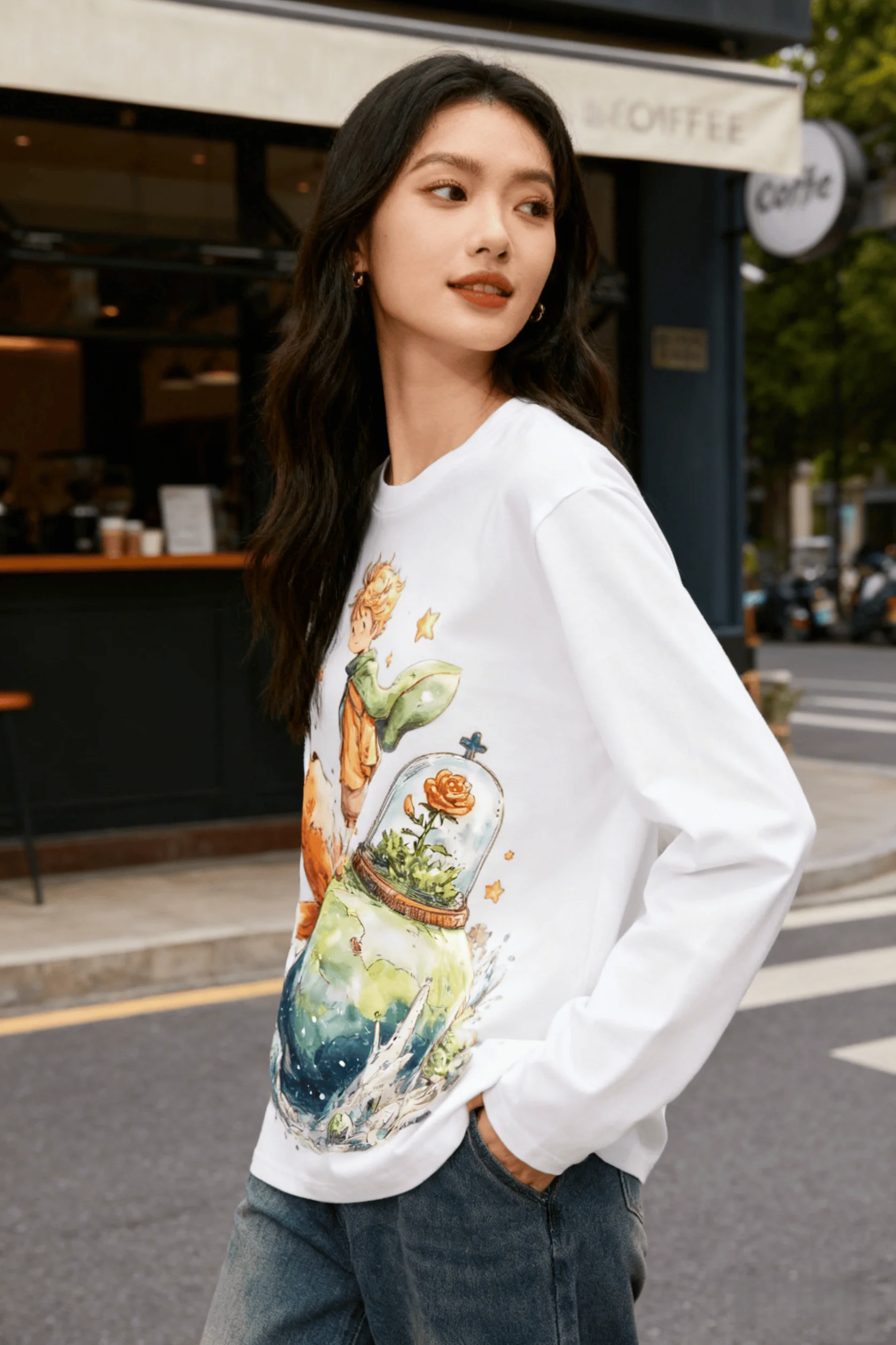 New men's and women's T-shirt, featuring a Little Prince print from the Stardust Planet, casual short-sleeve couple T-shirt
New men's and women's T-shirt, featuring a Little Prince print from the Stardust Planet, casual short-sleeve couple T-shirt