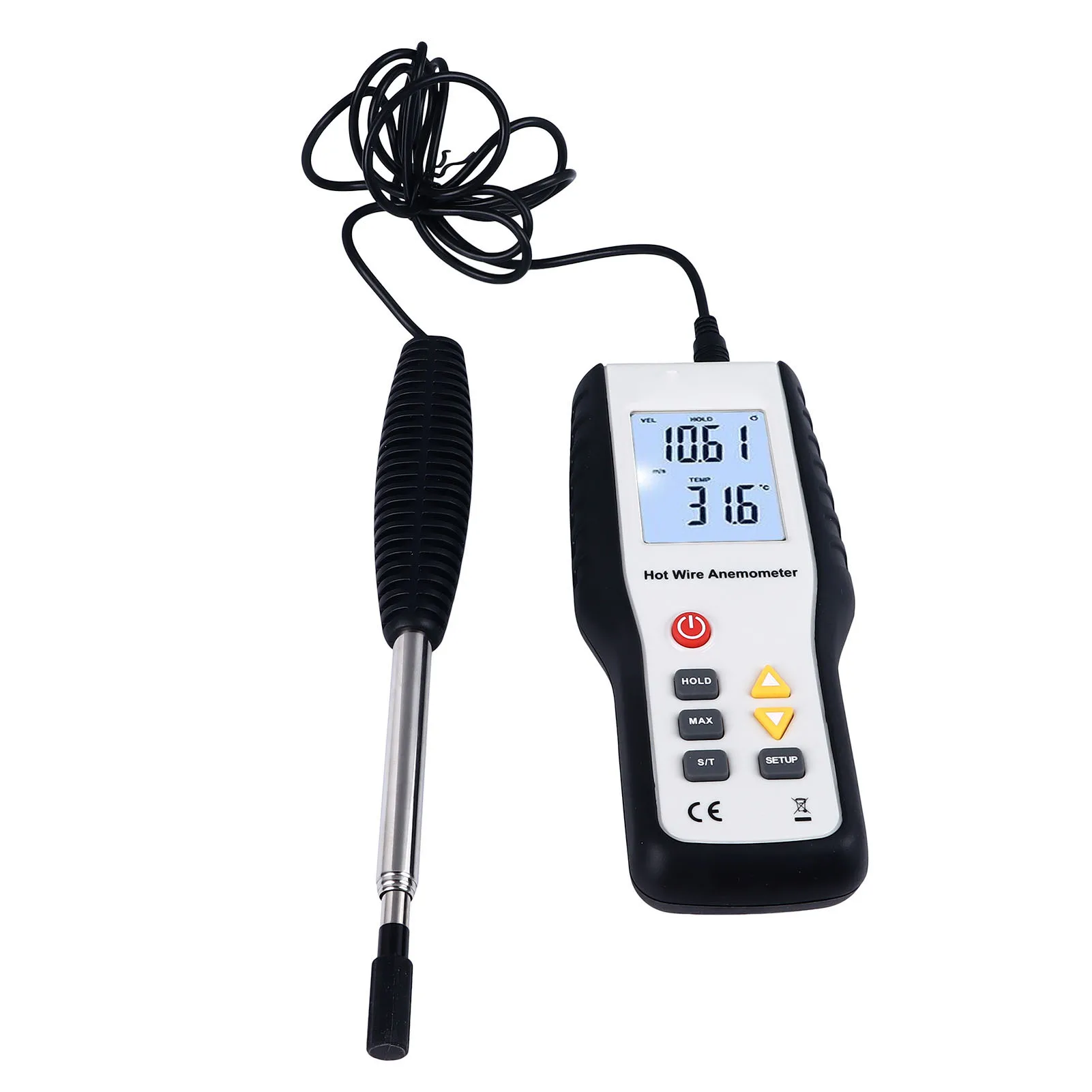Anemometer Thermal Anemometer LCD Display High Sensitivity Multifunctional Handheld Wind Speed Meter Temperature Meter