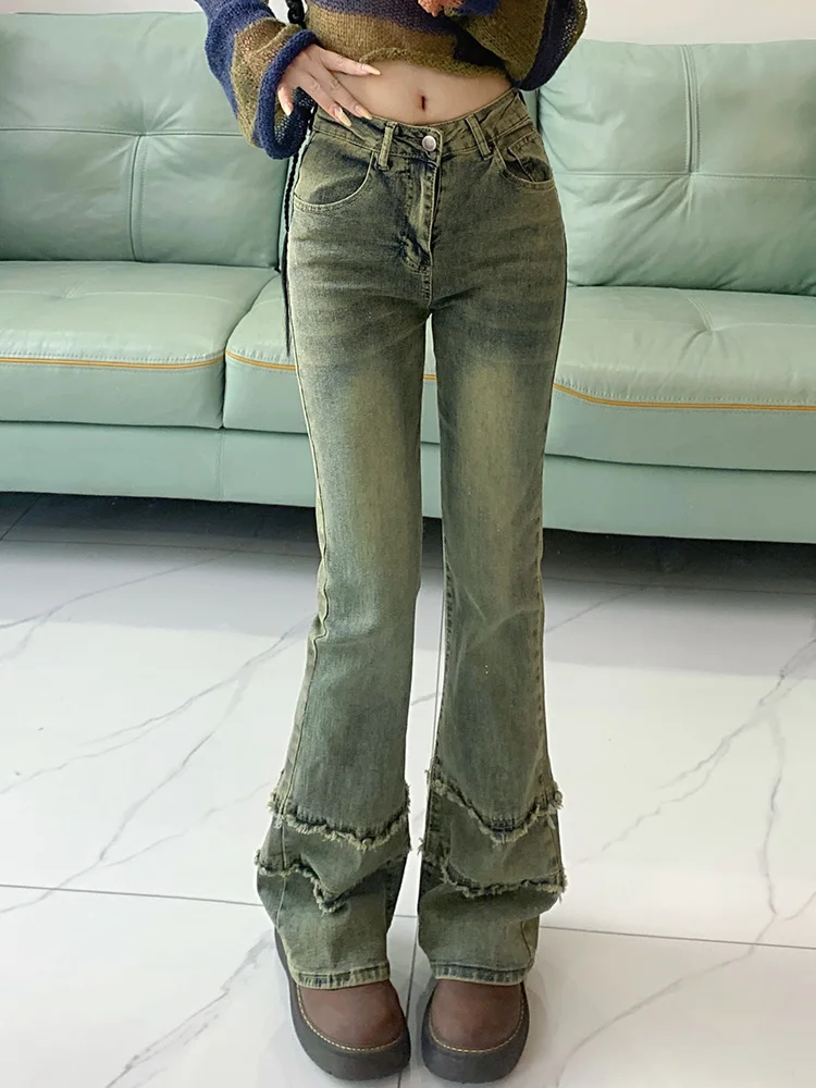 Women Fashion High Waist Stretch Flare Jeans Skinny Streetwear 90s Vintage Bell Bottom Pant Lady Punk Y2K Tassel Gothic Trousers
Women Fashion High Waist Stretch Flare Jeans Skinny Streetwear 90s Vintage Bell Bottom Pant Lady Punk Y2K Tassel Gothic Trousers