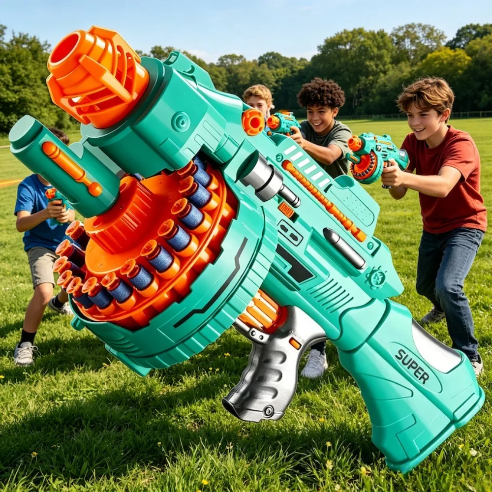 Electric Soft Bullet Gun Automatic Burst Toy Blaster with Large Drum Perfect for Outdoor Backyard Games & Party Activities
Electric Soft Bullet Gun Automatic Burst Toy Blaster with Large Drum Perfect for Outdoor Backyard Games & Party Activities