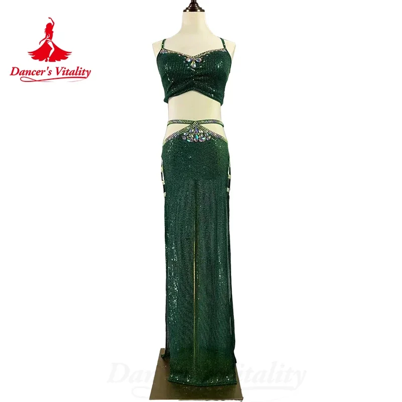 BellyDance Costume Suit Light Luxury Rhinestone Top+sequin Split Long Skirt 2ps Oriental Dance Professional Performance Clothing
BellyDance Costume Suit Light Luxury Rhinestone Top+sequin Split Long Skirt 2ps Oriental Dance Professional Performance Clothing