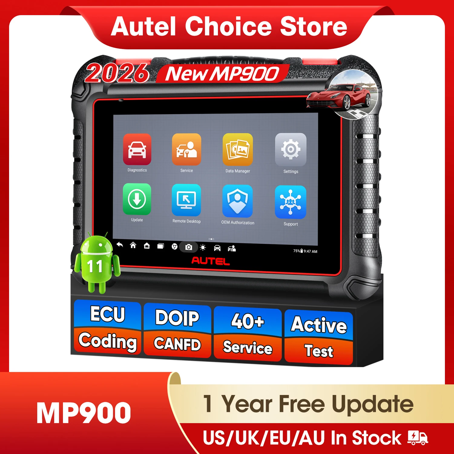 Autel MaxiPRO MP900 MP900E Инструменты для диагностики автомобилей Кодирование ECU Сканер OBD2 CAN FD/DoIP Предварительно и послесканирование Модернизированный MP808BTPro MK900
Autel MaxiPRO MP900 MP900E Инструменты для диагностики автомобилей Кодирование ECU Сканер OBD2 CAN FD/DoIP Предварительно и послесканирование Модернизированный MP808BTPro MK900