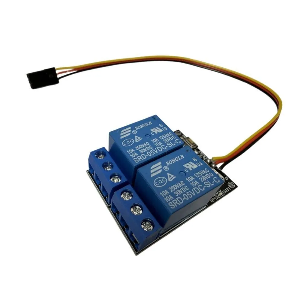 2 Channel RC Relay Electronic Switch 3 Working Modes PWM Controller 900-2100us Signal DC10A 30VDC/250VAC for RC Receiver Control
2 Channel RC Relay Electronic Switch 3 Working Modes PWM Controller 900-2100us Signal DC10A 30VDC/250VAC for RC Receiver Control