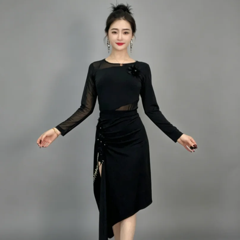Midi Latin Dance Dress for WomenSkirt Split Hem Appliques Dancewear Female Cha Cha Samba Performance Costume
Midi Latin Dance Dress for WomenSkirt Split Hem Appliques Dancewear Female Cha Cha Samba Performance Costume
