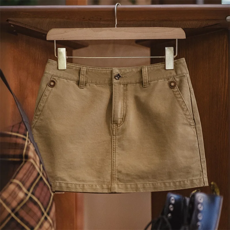 Maden Casual Khaki A-Line Utility Skirt Women's Summer Low Waist Mini Skirt Y2K Style Sexy Bottom for Street Fashion Short Skirt 
Maden Casual Khaki A-Line Utility Skirt Women's Summer Low Waist Mini Skirt Y2K Style Sexy Bottom for Street Fashion Short Skirt