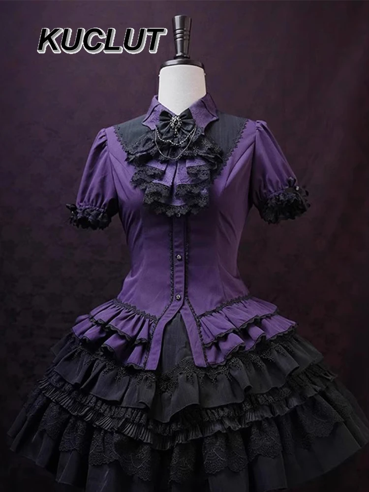 Gothic Lolita Style Saliva Towel with Short-sleeved Top Fashion Summer Cotton Shirt Bottoming Shirts Elegant Blouse Femme
Gothic Lolita Style Saliva Towel with Short-sleeved Top Fashion Summer Cotton Shirt Bottoming Shirts Elegant Blouse Femme