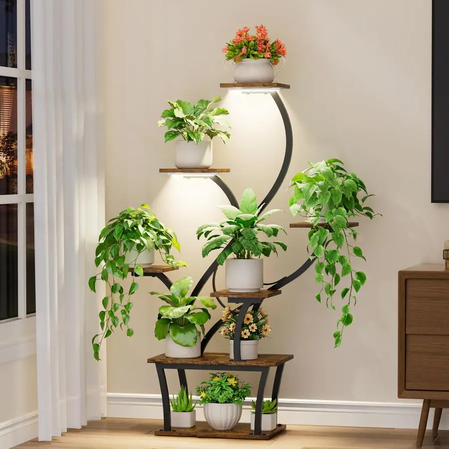Plant Stand Indoor with Grow Lights 7 Tiered Corner Shelf, 47 Tall Flower Stands for Indoor Plants, Display Holder for Home, Li
Plant Stand Indoor with Grow Lights 7 Tiered Corner Shelf, 47 Tall Flower Stands for Indoor Plants, Display Holder for Home, Li