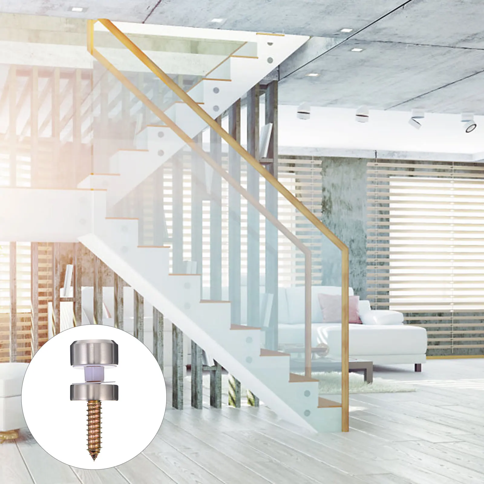 1Pcs Stainless Steel Glass Fixing Screw Durable Rustproof Scratch Resistant Easy Use for Glass Fixtures Advertising Signs Indoor
1Pcs Stainless Steel Glass Fixing Screw Durable Rustproof Scratch Resistant Easy Use for Glass Fixtures Advertising Signs Indoor