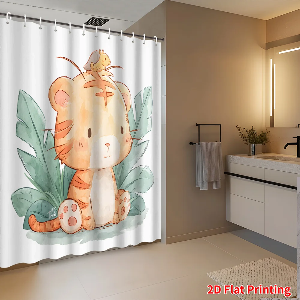 Cute Watercolor Cartoon Tiger Baby Hamster Jungle Shower Curtain for Kids Bathroom Decor Novelty Liner Size 90x180cm
Cute Watercolor Cartoon Tiger Baby Hamster Jungle Shower Curtain for Kids Bathroom Decor Novelty Liner Size 90x180cm