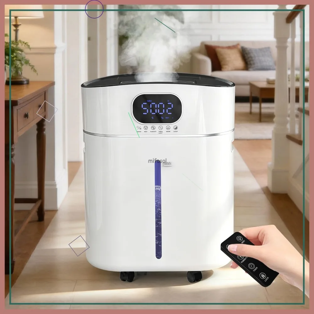 3.2Gal/12L Humidifier for Large Room 800 sq ft, Warm & Cool Mist, Bedroom Home Air Humidifier with Diffuser & Flame Light, White
3.2Gal/12L Humidifier for Large Room 800 sq ft, Warm & Cool Mist, Bedroom Home Air Humidifier with Diffuser & Flame Light, White