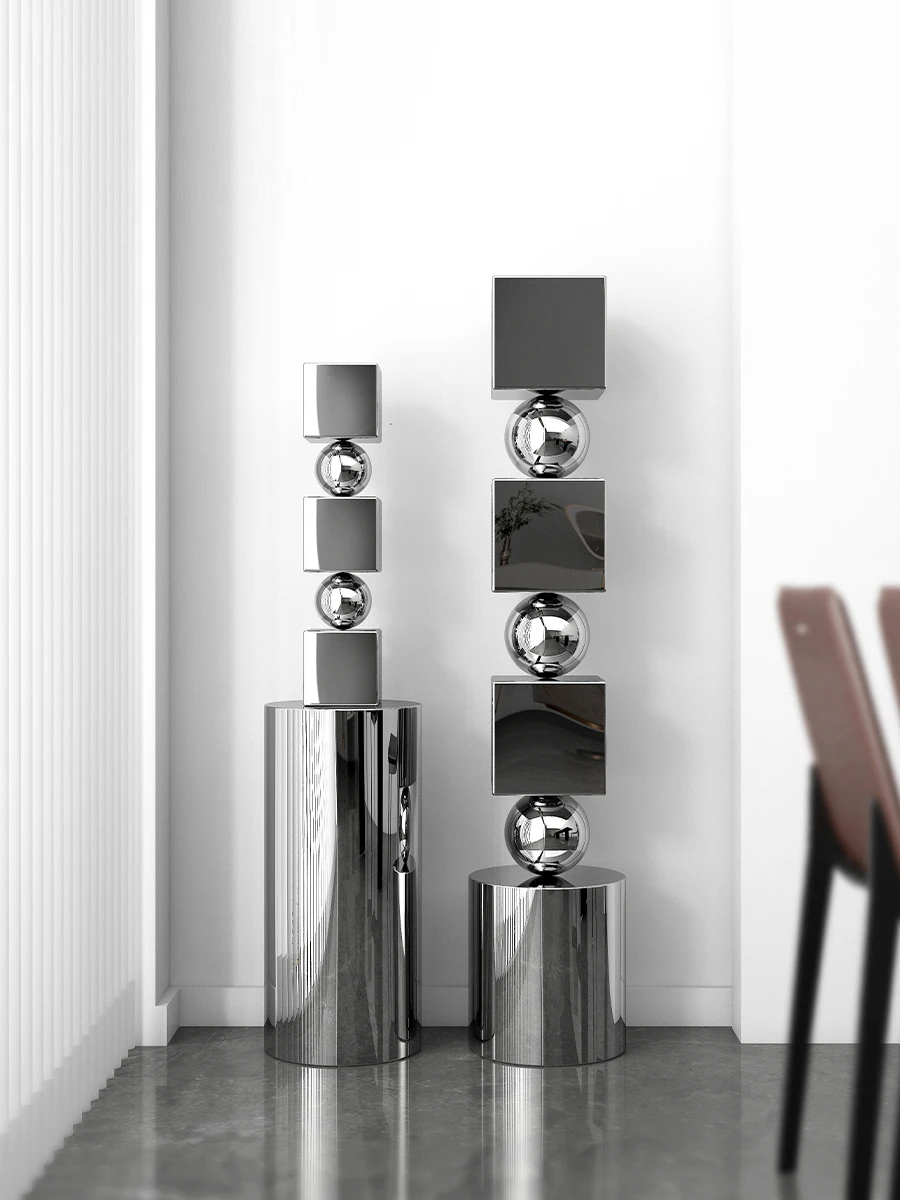 Modern minimalist geometric sculpture art hotel lobby floor-to-ceiling stainless steel ornaments home living room niche decorati
Modern minimalist geometric sculpture art hotel lobby floor-to-ceiling stainless steel ornaments home living room niche decorati