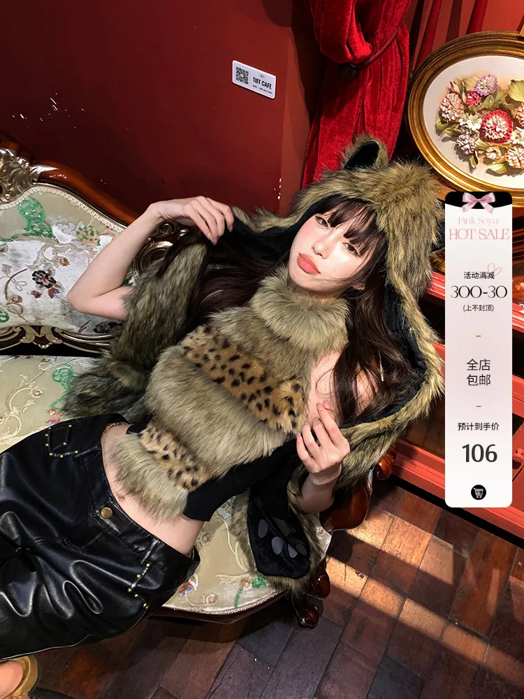 Pinksoya Leopard Furry Fur Patchwork Halter Neck Camis Sexy Slim Backless Inner All Match Party Hot Girls Tank Top Summer
Pinksoya Leopard Furry Fur Patchwork Halter Neck Camis Sexy Slim Backless Inner All Match Party Hot Girls Tank Top Summer