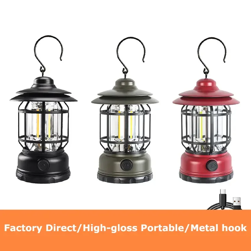 Portable Retro Camping Lantern Battery/USB Rechargeable Handle Flashlight
Portable Retro Camping Lantern Battery/USB Rechargeable Handle Flashlight