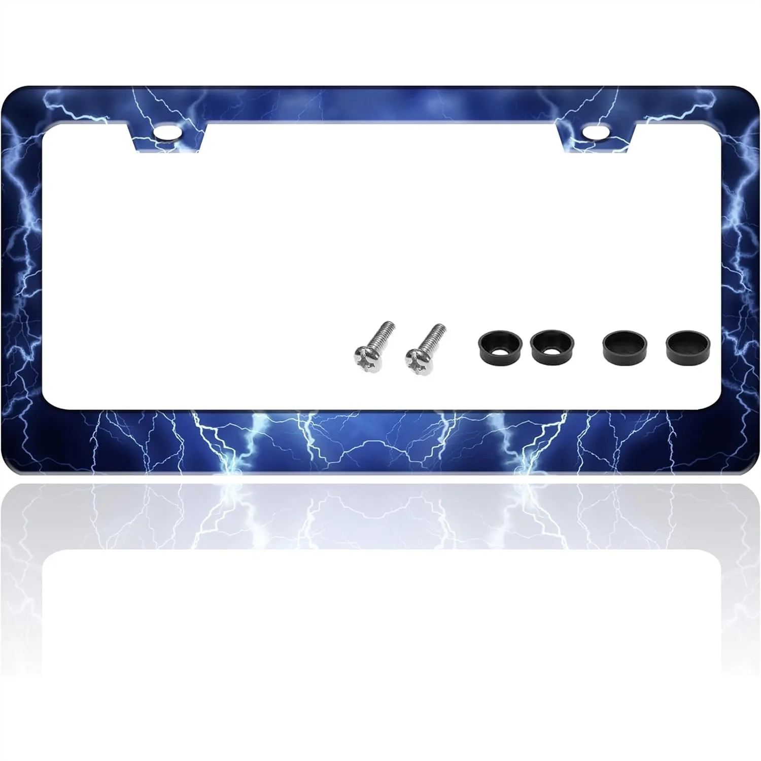 Blue Lightning License Plate Frame Funny Thunder Holder for Front or Rear Car Tags with Screws 6.3x12.2 Inch Stainless Steel
Blue Lightning License Plate Frame Funny Thunder Holder for Front or Rear Car Tags with Screws 6.3x12.2 Inch Stainless Steel