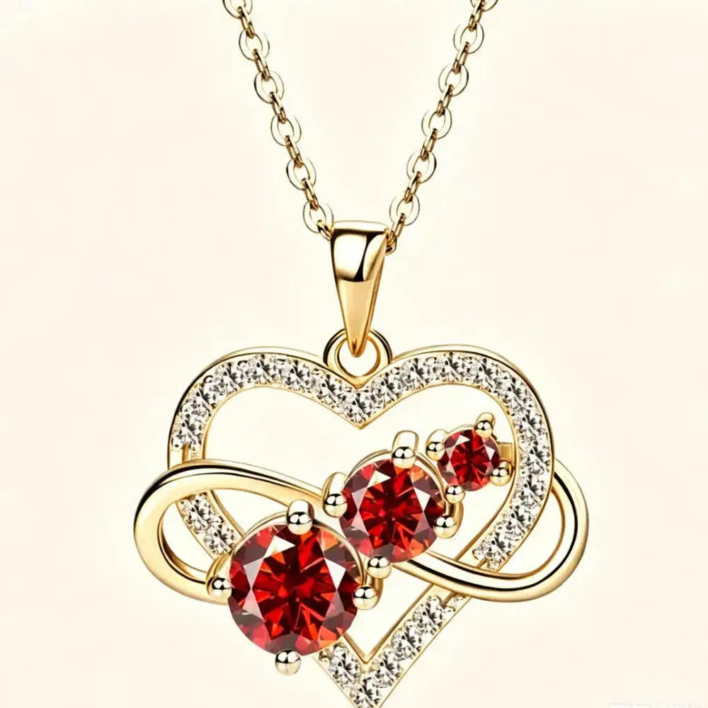 925Silver Intertwined Open Heart Three Stone Pendant Necklace Round Cut D VVS1 Multi Color Moissanite Love Jewelry For Women
925Silver Intertwined Open Heart Three Stone Pendant Necklace Round Cut D VVS1 Multi Color Moissanite Love Jewelry For Women