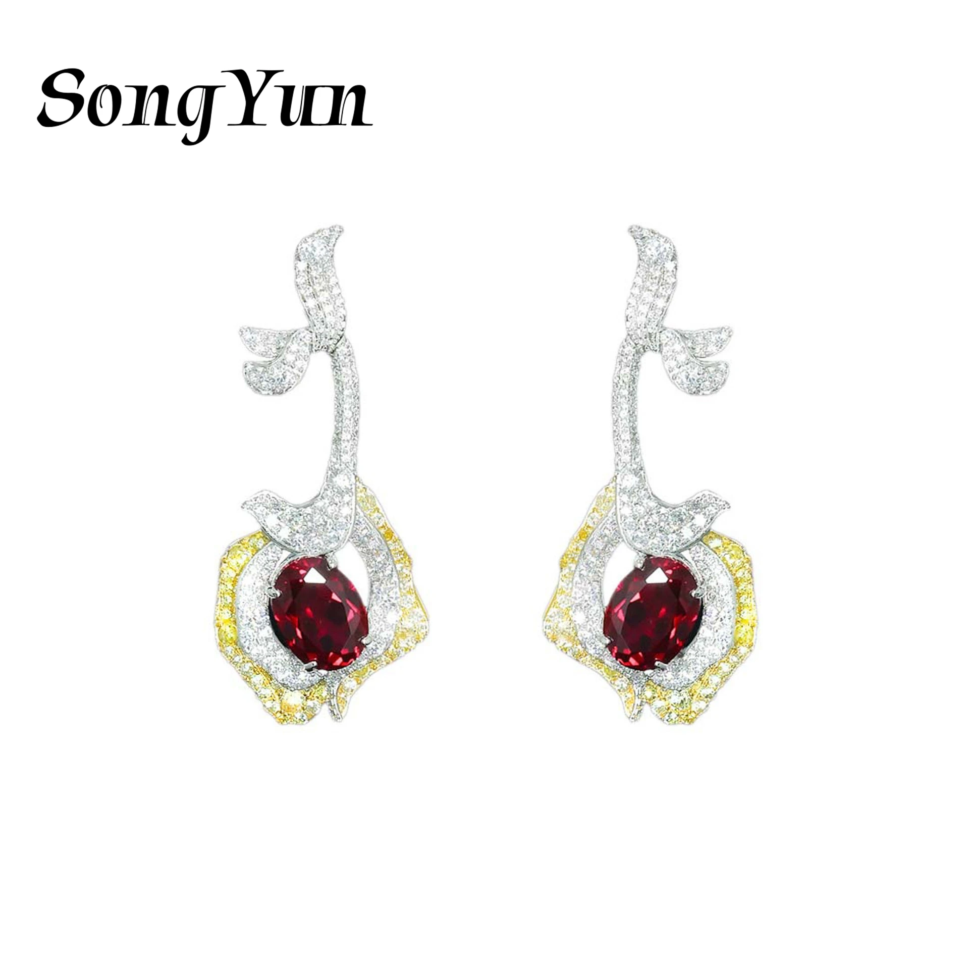 SongYun Jewelry 925 Sterling Silver Earring HCD Diamond Fine High Carbon Gemstones Women 925 Sterling Silver Studs Accessories
SongYun Jewelry 925 Sterling Silver Earring HCD Diamond Fine High Carbon Gemstones Women 925 Sterling Silver Studs Accessories