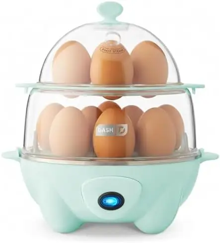 Яйцеварка Dash Deluxe - варит, отваривает на пару и приготовляет яйца в скорлупе 12 штук - без BPA, можно мыть в посудомоечной машине - цвет аква
Яйцеварка Dash Deluxe - варит, отваривает на пару и приготовляет яйца в скорлупе 12 штук - без BPA, можно мыть в посудомоечной машине - цвет аква
