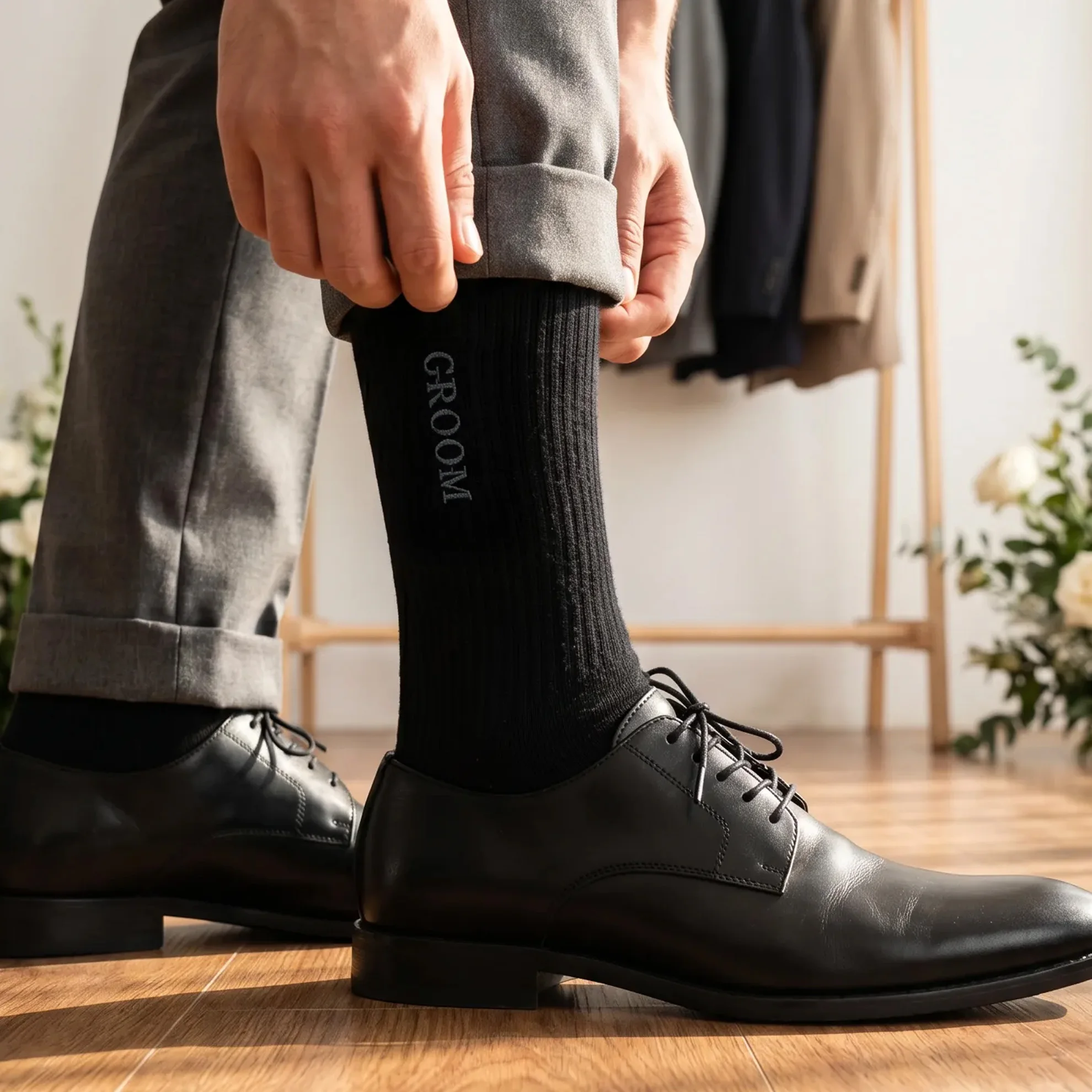 Groom Embroidered Classic Black Socks, Formal Dress Socks For Wedding Day, Perfect Wedding & Engagement Gift For Groom
Groom Embroidered Classic Black Socks, Formal Dress Socks For Wedding Day, Perfect Wedding & Engagement Gift For Groom