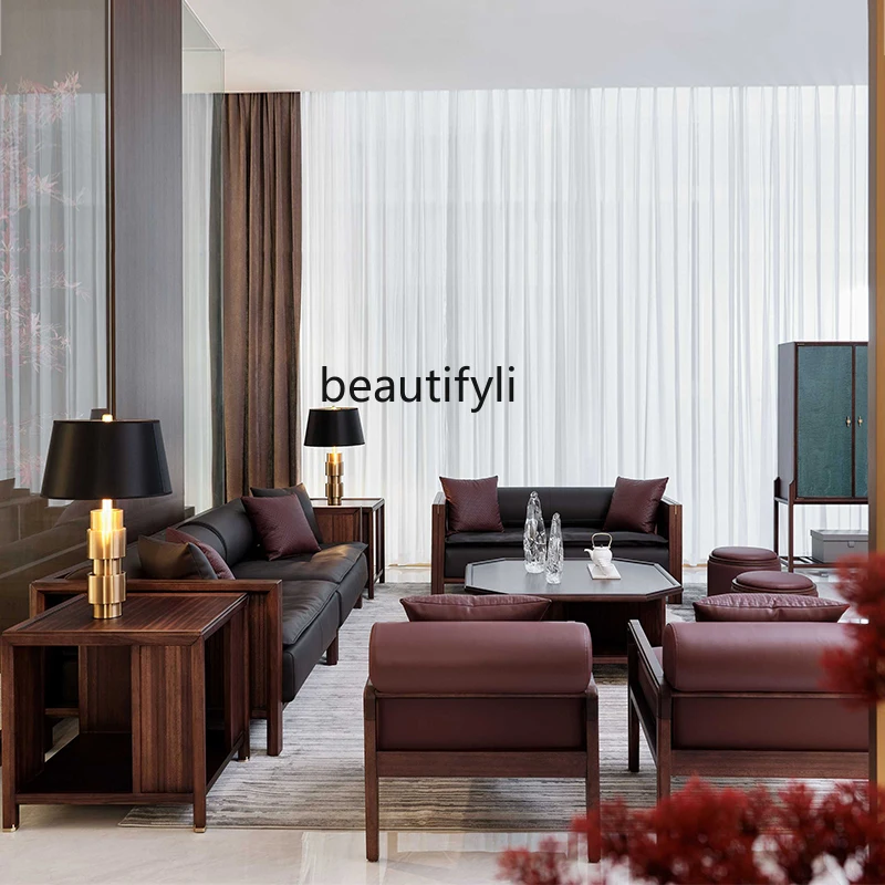 All solid wood Chinese sofa modern simple living room leather straight row sofa light luxury furniture
All solid wood Chinese sofa modern simple living room leather straight row sofa light luxury furniture