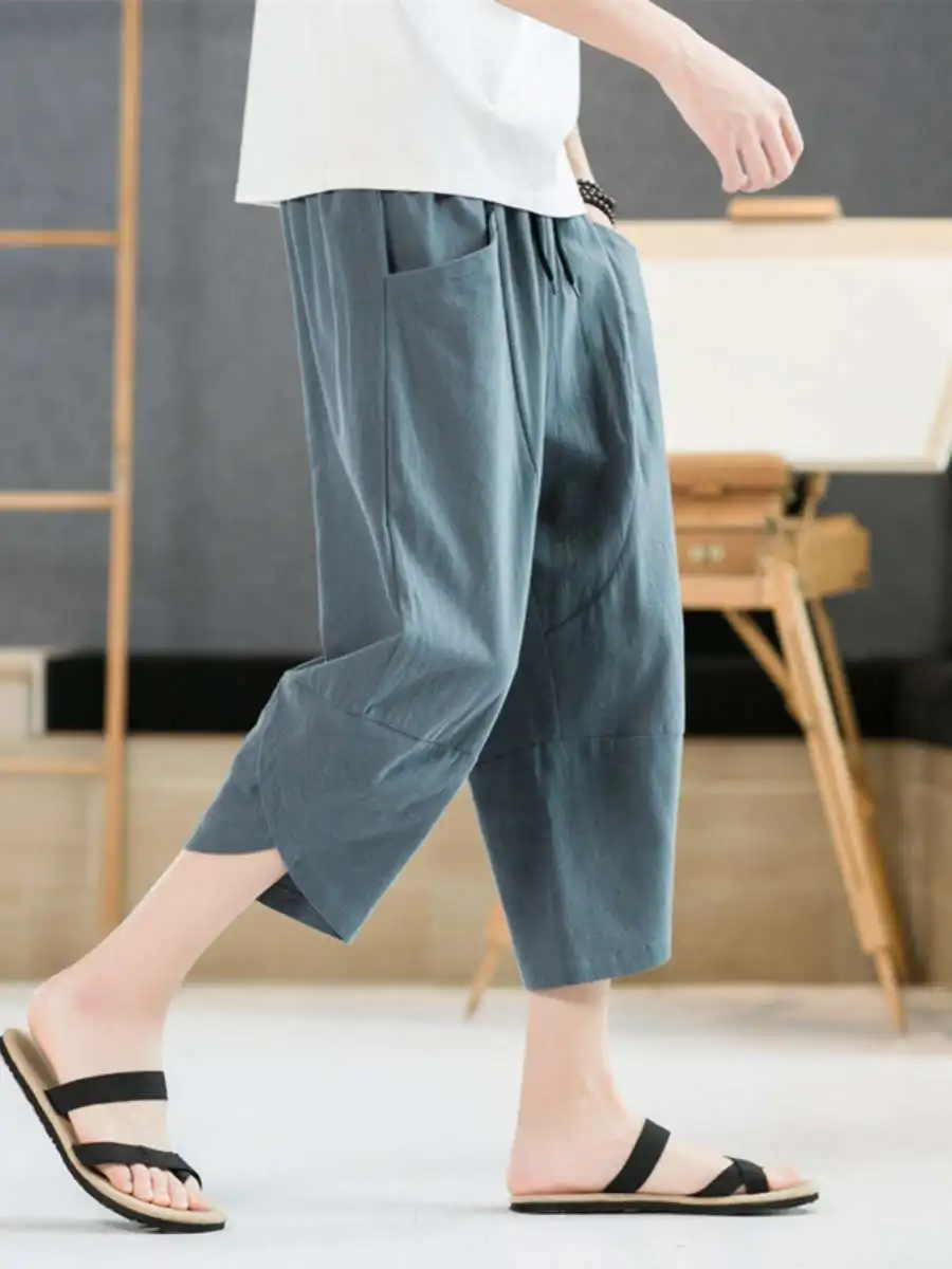 Мужские летние тонкие повседневные шорты из хлопка и льна, укороченные (7/8), с высокой талией, для весны и осени, без эластана
Мужские летние тонкие повседневные шорты из хлопка и льна, укороченные (7/8), с высокой талией, для весны и осени, без эластана