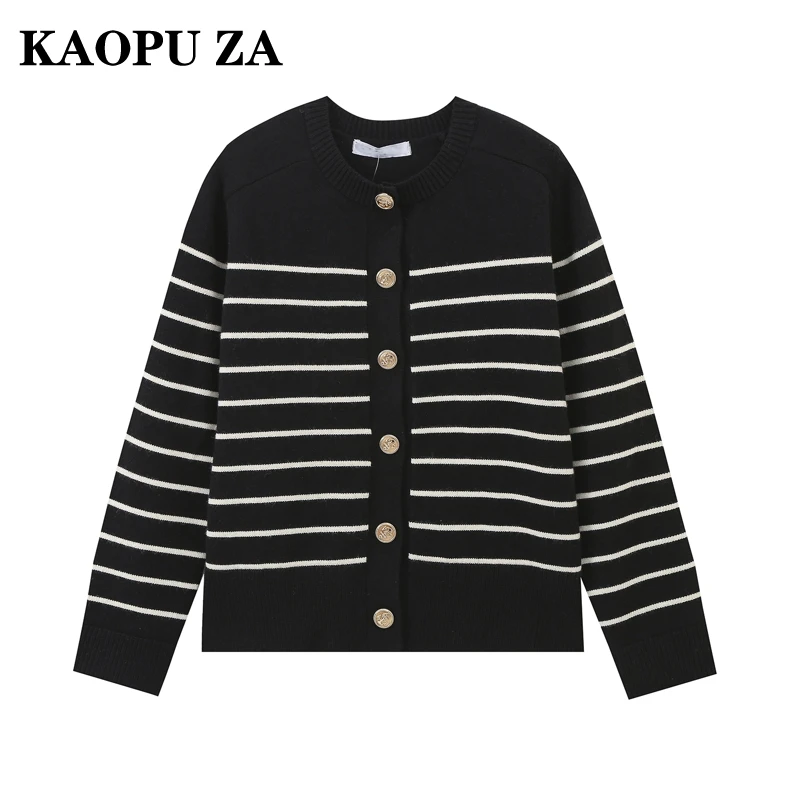 KAOPU ZA 2024 New Women's Fashion Basics Long Sleeve Striped Round Neck Knitted Sweater Autumn Winter Wear
KAOPU ZA 2024 New Women's Fashion Basics Long Sleeve Striped Round Neck Knitted Sweater Autumn Winter Wear