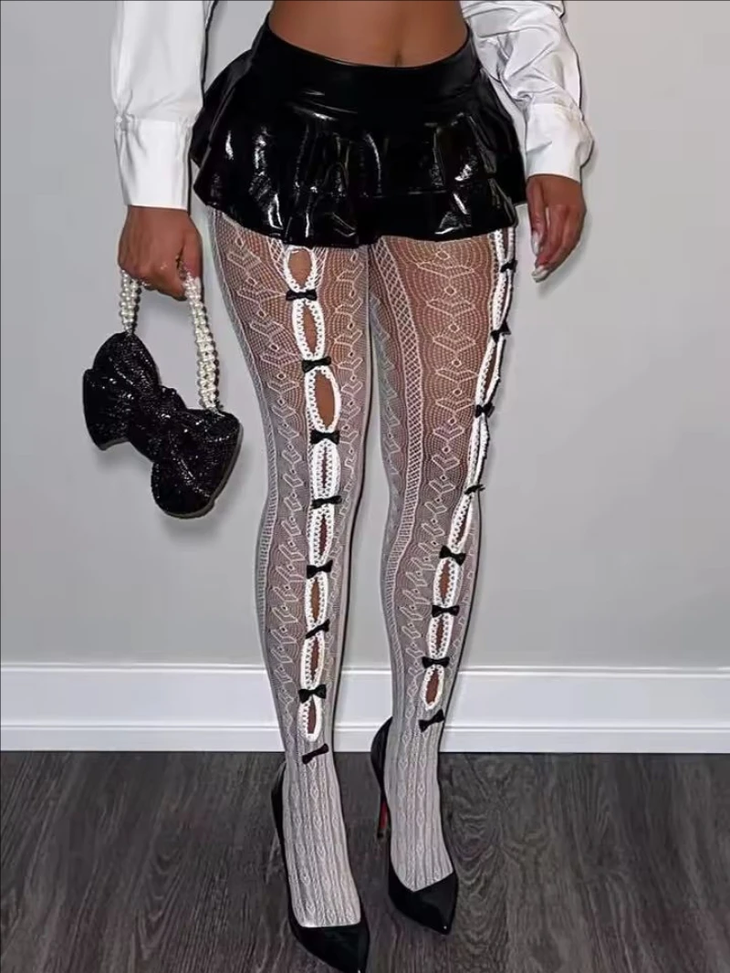 DSMTRC 2025 Women Hollow Thin Sexy Bow Knot Foot Leggings Summer Trend Hipster Tight Lace Trousers Wild Clubwear Midnight Tights
DSMTRC 2025 Women Hollow Thin Sexy Bow Knot Foot Leggings Summer Trend Hipster Tight Lace Trousers Wild Clubwear Midnight Tights