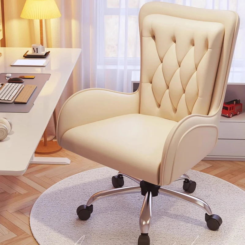 Luxury Comfortable Office Chairs Modern Leather Library Salon Ergonomic Chairs Balcony Fancy Casual Chaise De Bureau Furnitures
Luxury Comfortable Office Chairs Modern Leather Library Salon Ergonomic Chairs Balcony Fancy Casual Chaise De Bureau Furnitures