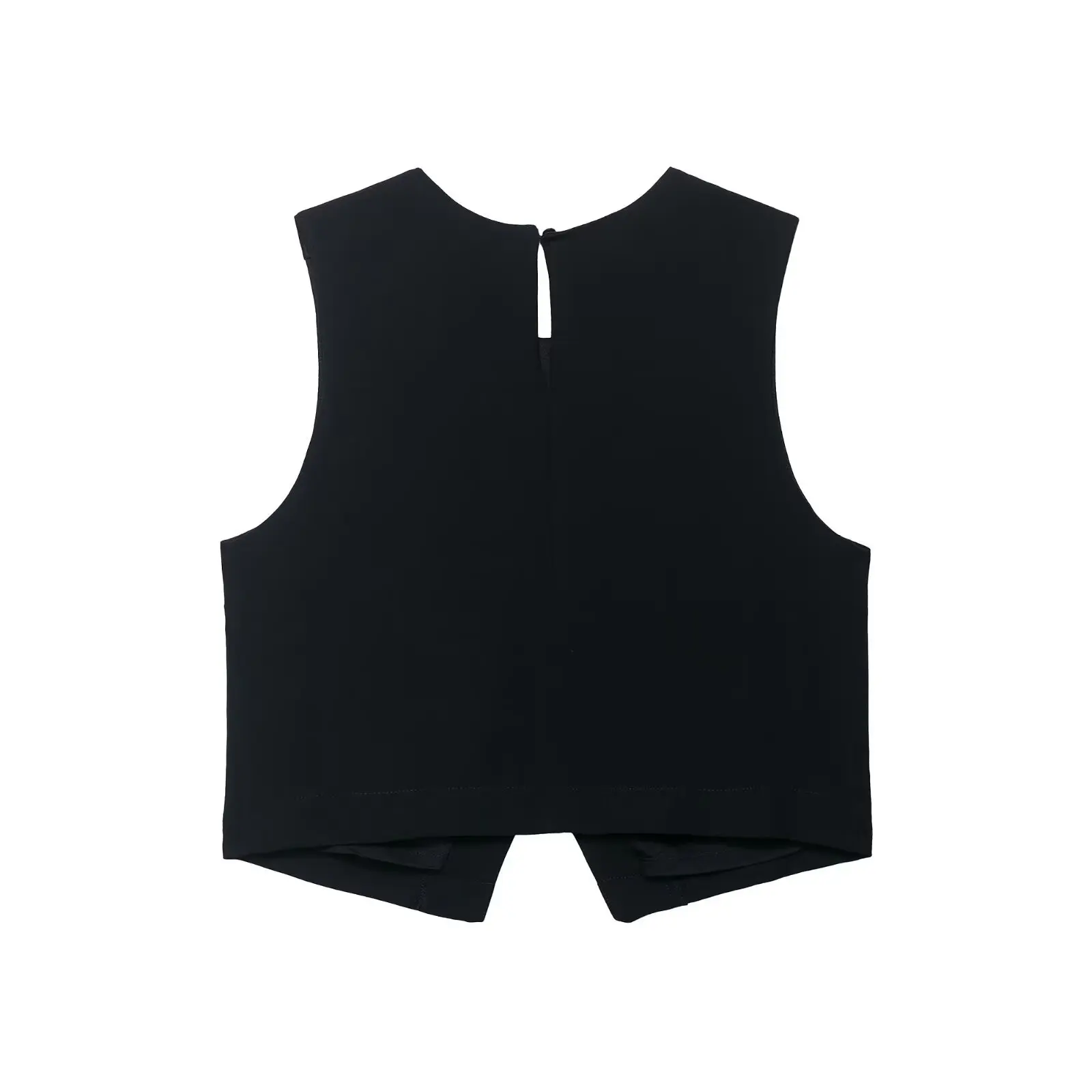 Women's New Fashion Sleeveless Tops Black O-Neck Back Hollow Out Single-Breasted Female Summer Casual Chic Short Tops
Women's New Fashion Sleeveless Tops Black O-Neck Back Hollow Out Single-Breasted Female Summer Casual Chic Short Tops
