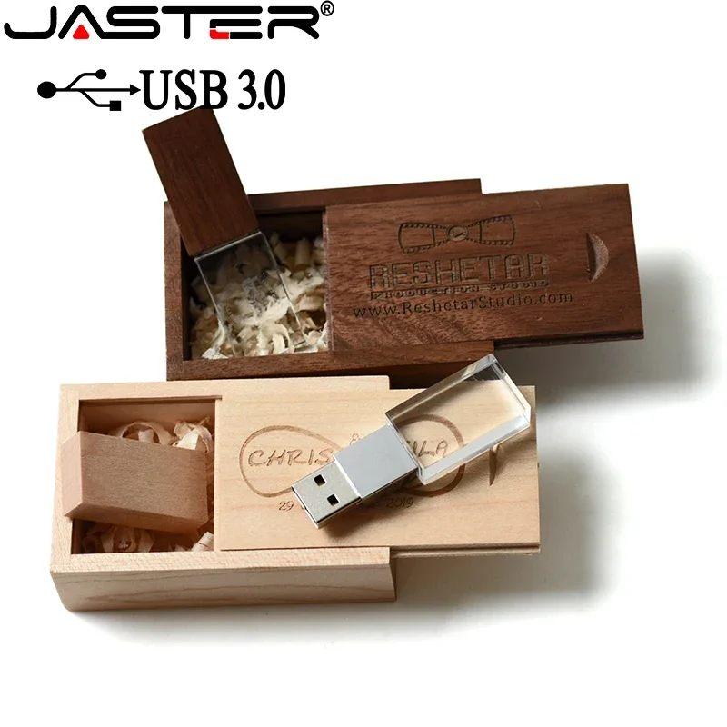 JASTER High Speed Crystal Wooden 3.0 USB Stick 128GB Wedding Gift Flash Drive 32GB Pen Drive Premium Gift 64GB Free Custom Logo
JASTER High Speed Crystal Wooden 3.0 USB Stick 128GB Wedding Gift Flash Drive 32GB Pen Drive Premium Gift 64GB Free Custom Logo