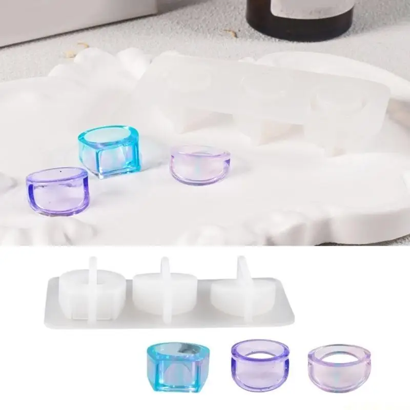 D46E Silicone Ring Crafting Molds 3 Cavity for Embedding Gemstones in Resin Jewelry
D46E Silicone Ring Crafting Molds 3 Cavity for Embedding Gemstones in Resin Jewelry