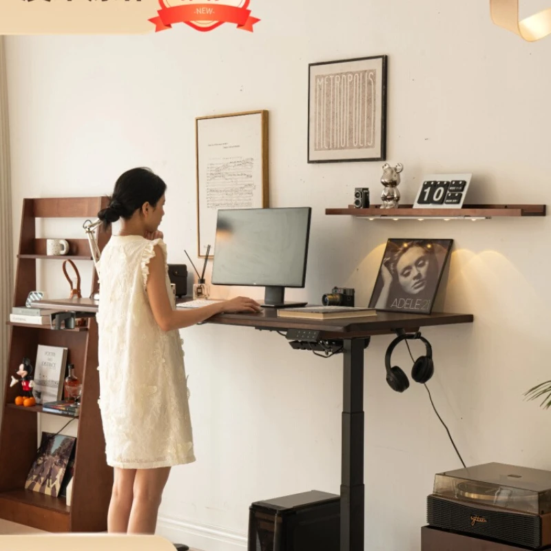 North American black walnut electric lifting table, double computer table
North American black walnut electric lifting table, double computer table