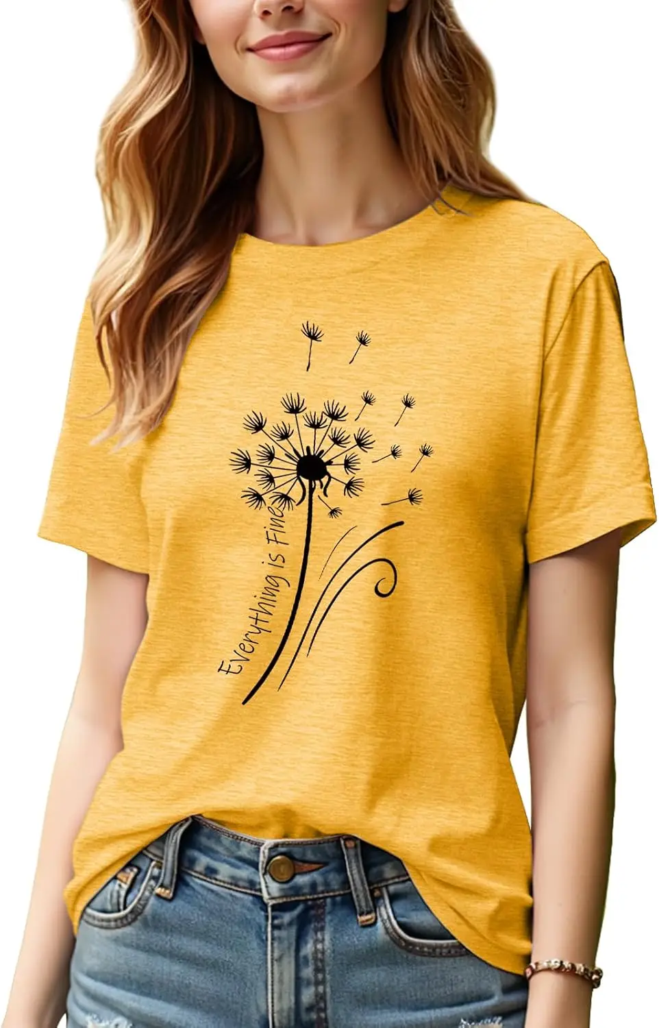 Женские футболки «Все в порядке», футболки с рисунком одуванчика, летние топы с короткими рукавами и круглым вырезом, модные
Женские футболки «Все в порядке», футболки с рисунком одуванчика, летние топы с короткими рукавами и круглым вырезом, модные