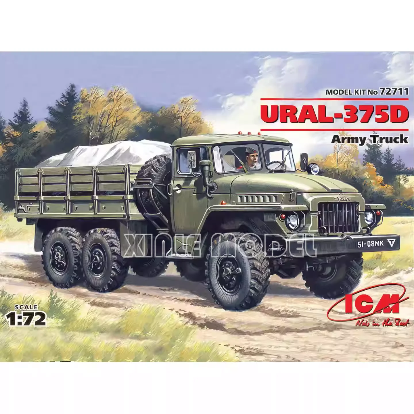 Пластиковый сборный конструктор ICM 72711 «Урал-375Д» (военный грузовик) 1/72
Пластиковый сборный конструктор ICM 72711 «Урал-375Д» (военный грузовик) 1/72