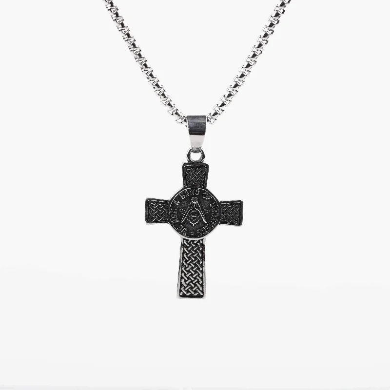 Classic Punk Stainless Steel Celtic Knot Cross And Ag Freemason Pendant Necklace Vintage Fashion Cool Accessories Jewelry
Classic Punk Stainless Steel Celtic Knot Cross And Ag Freemason Pendant Necklace Vintage Fashion Cool Accessories Jewelry